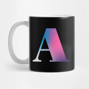 Capital Letter A Monogram Gradient Pink Blue White Mug